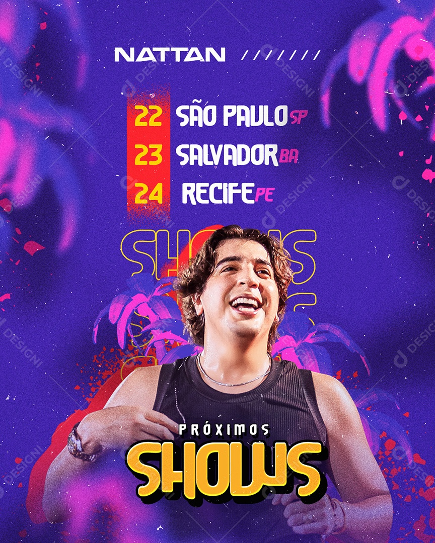 Upcoming Shows Nattan Flyer Social Media PSD Editable