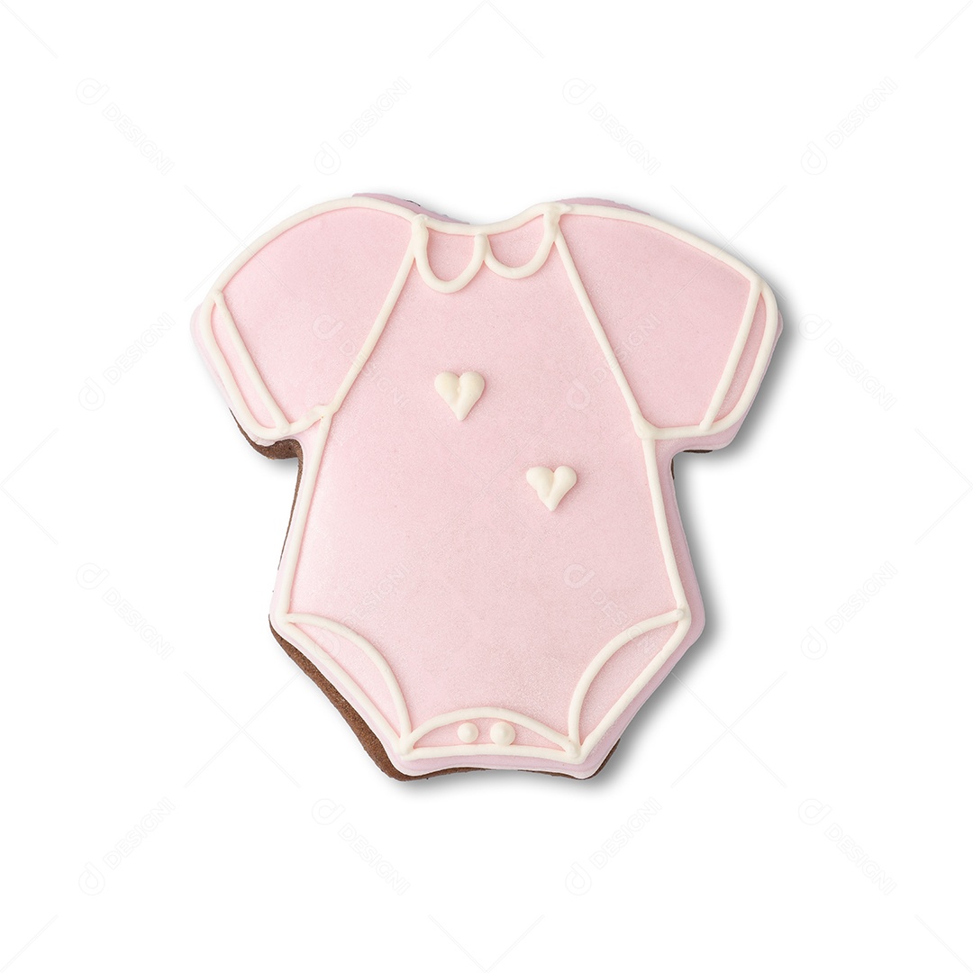 Bebê veste biscoito de gengibre isolado sobre fundo branco