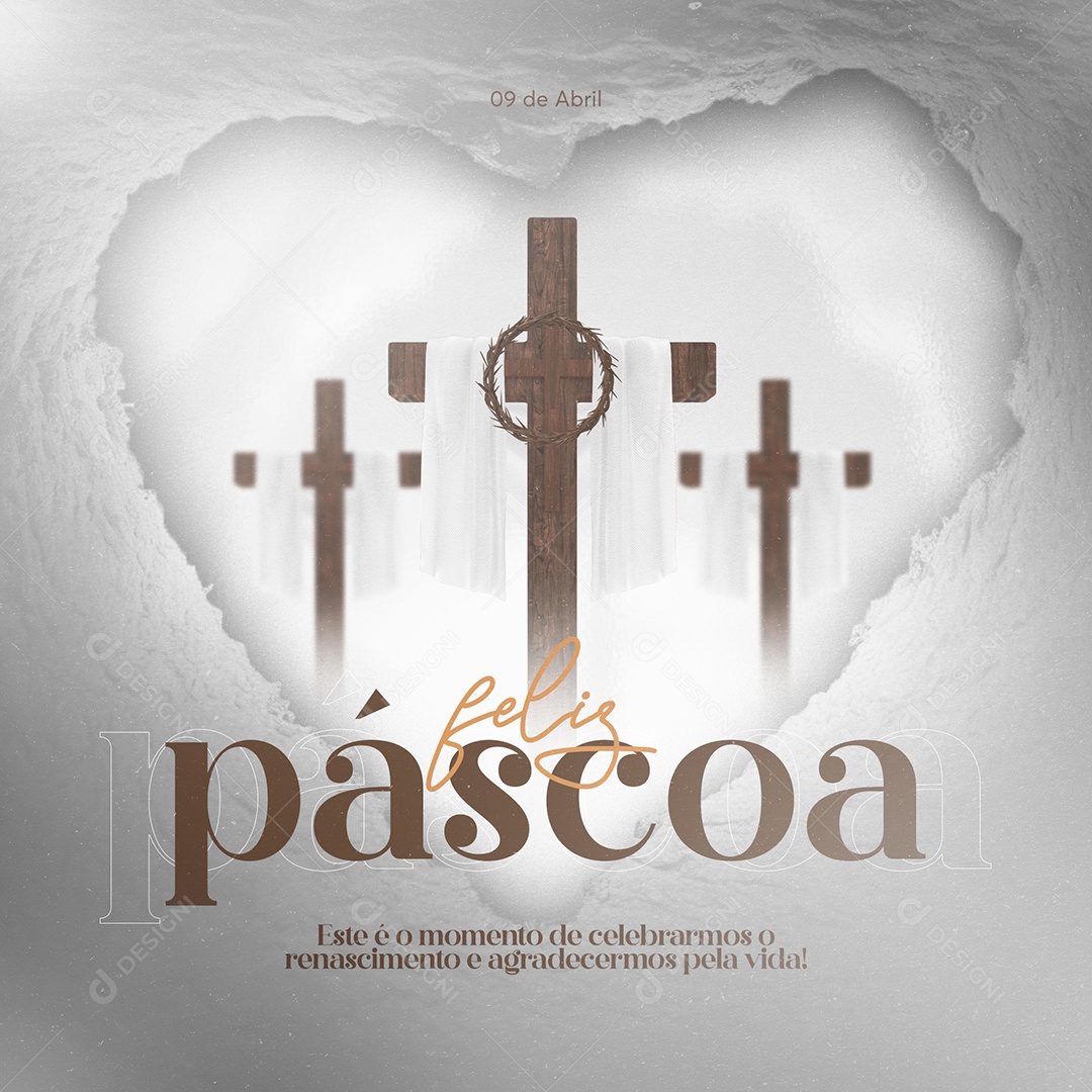 Este é o Momento de Celebramos O Renascimento e Agradecimento Pela Vida Feliz Páscoa Social Media PSD Editável