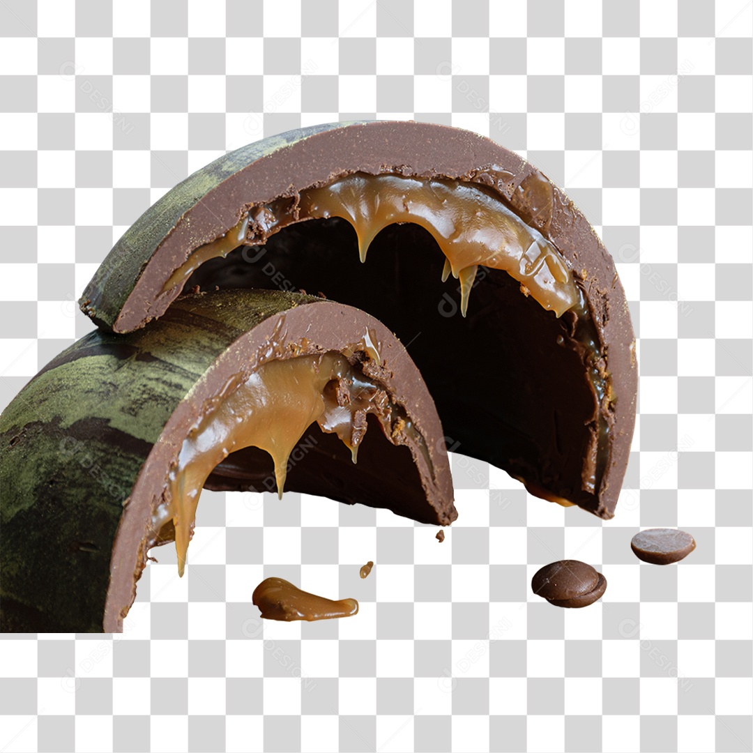 Ovo de Chocolate Para a Páscoa PNG Transparente