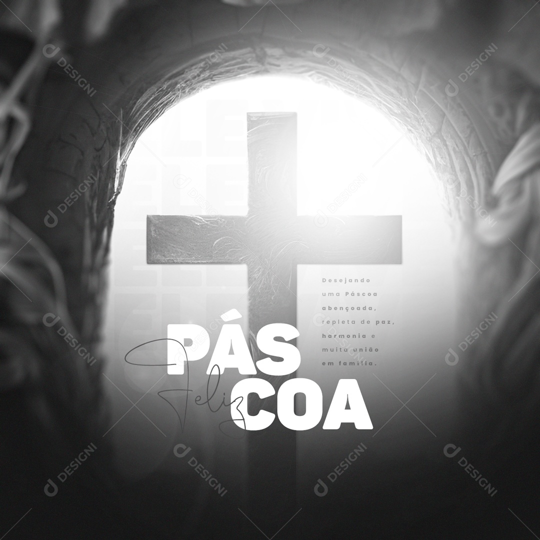 Desejamos Uma Páscoa Abençoada Repleta De Paz Feliz Páscoa Social Media PSD Editável