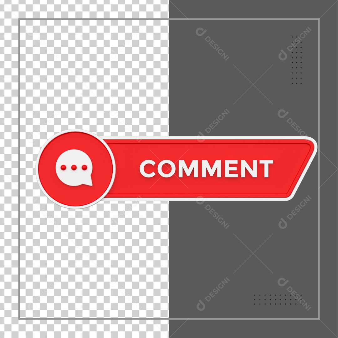 Elemento 3D Placa De Comentários Youtube