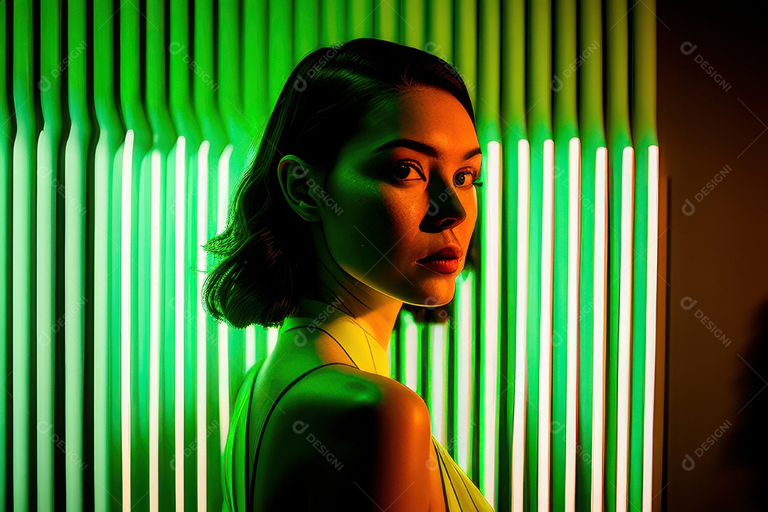 Imagem de mulher jovem realista.