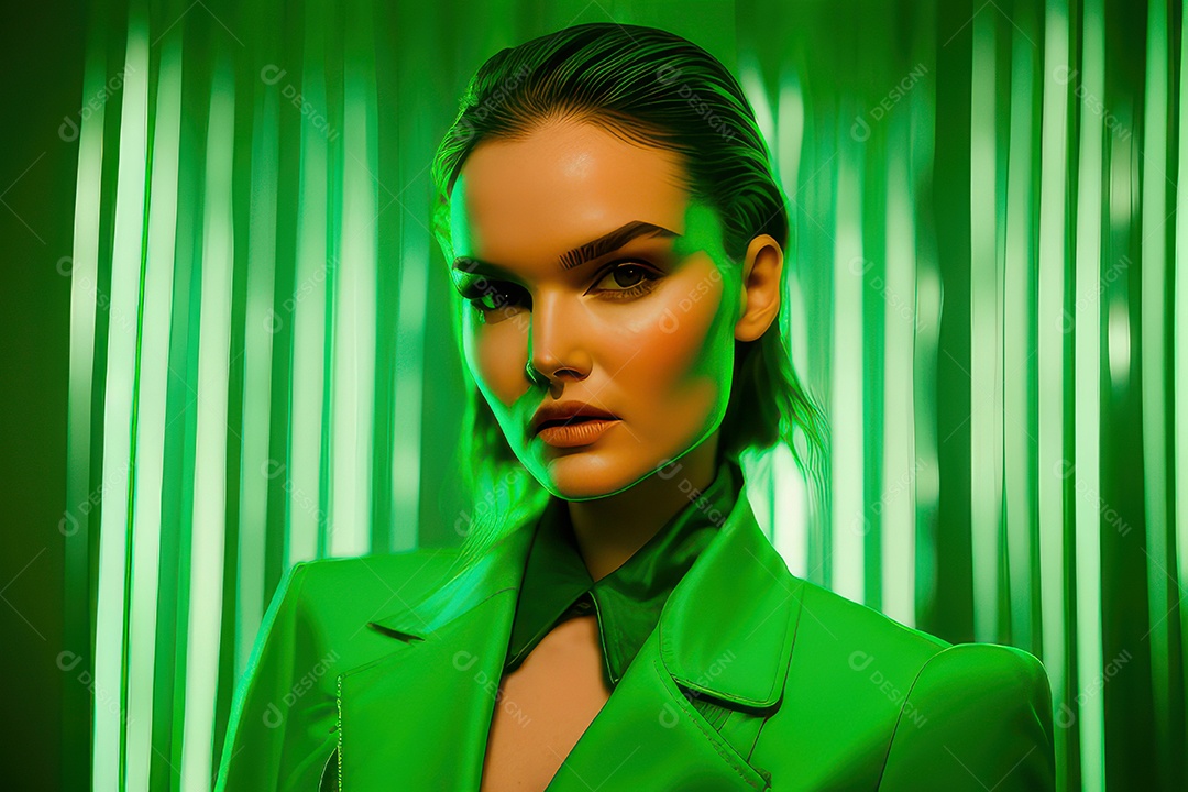 Imagem de mulher jovem realista.