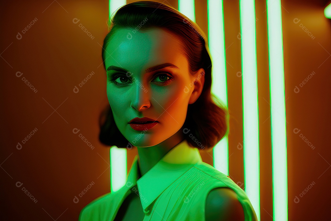 Imagem de mulher jovem realista.