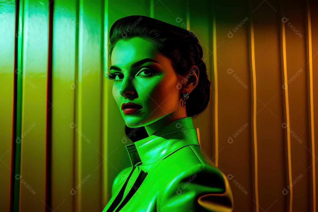 Imagem de mulher jovem realista.