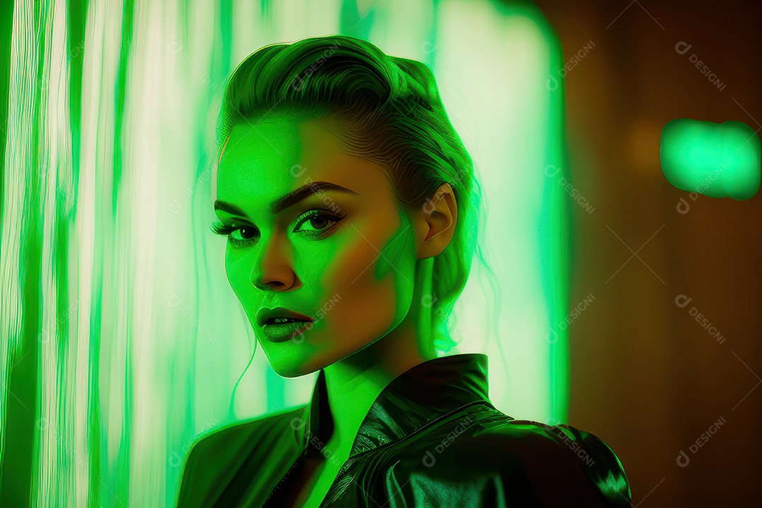 Imagem de mulher jovem realista.