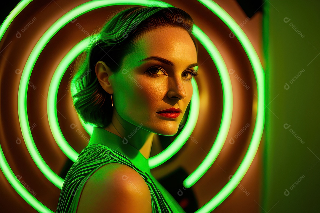 Imagem de mulher jovem realista.