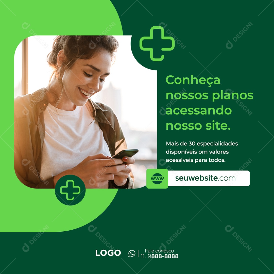 Conheça Nossos Planos Acessando Nosso Site Social Media PSD Editável