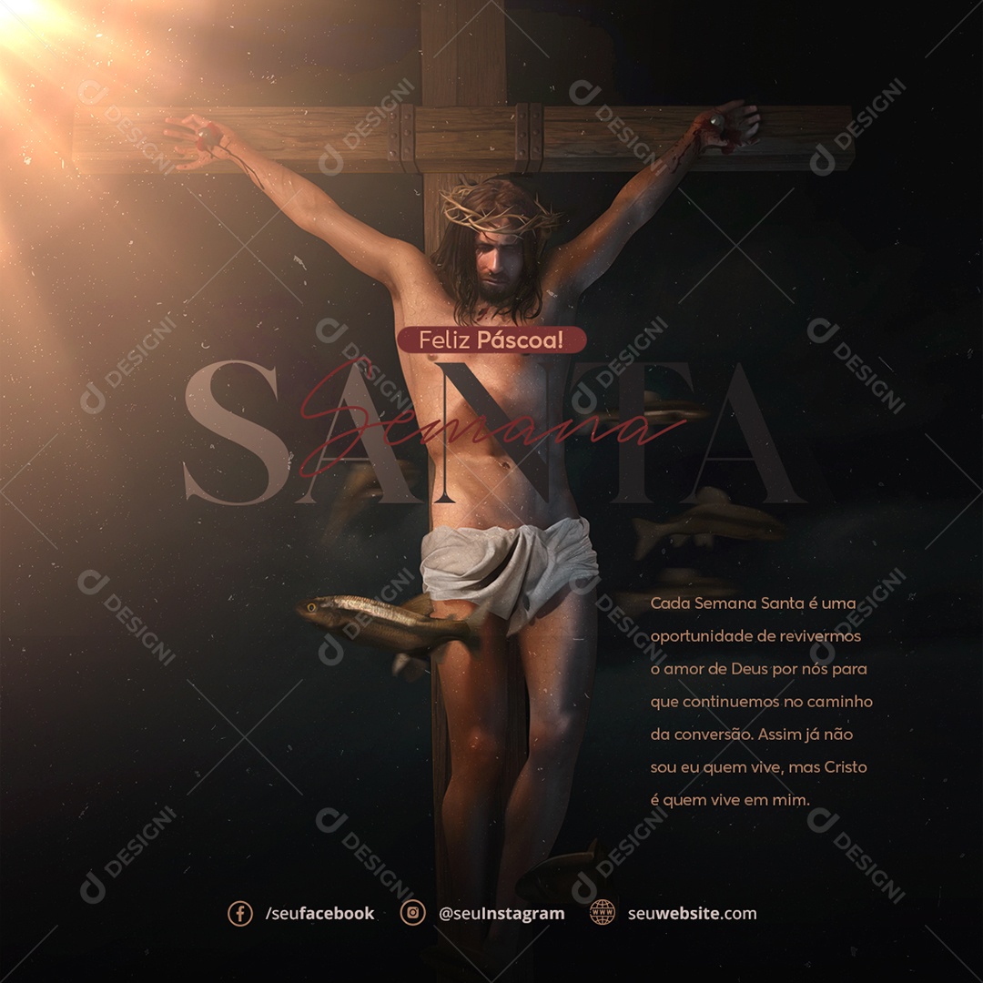 Feliz Semana Santa Social Media PSD Editável