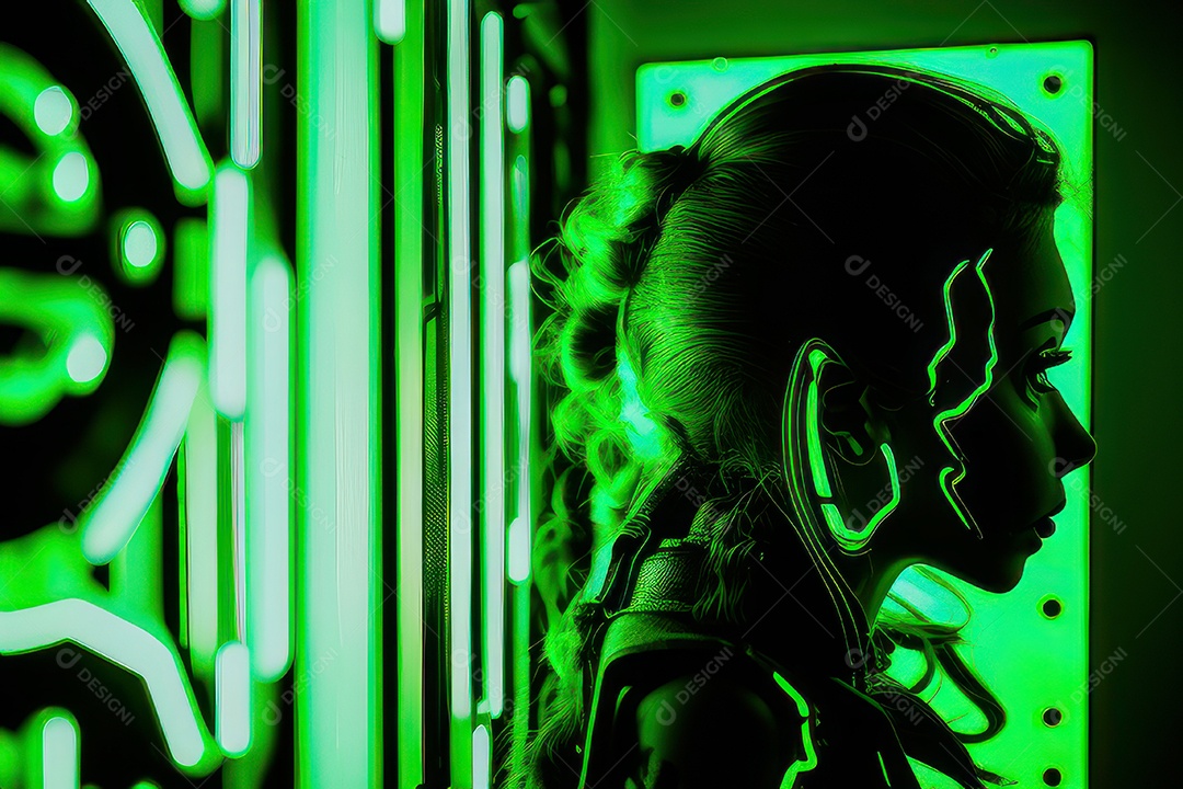 Imagem de mulher jovem realista.