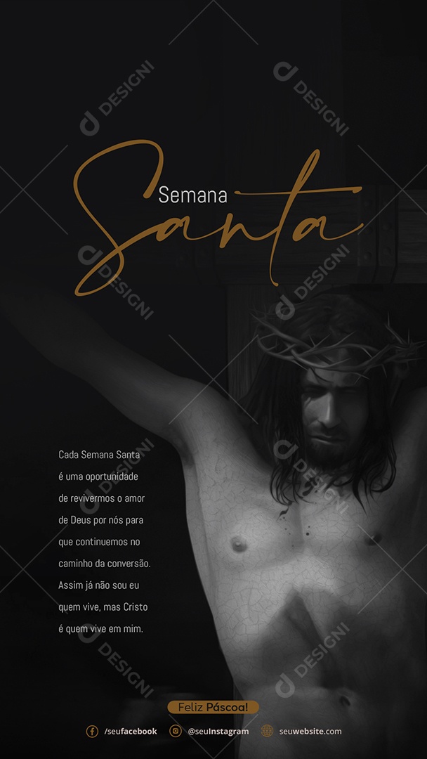 Story Feliz Semana Santa Social Media PSD Editável
