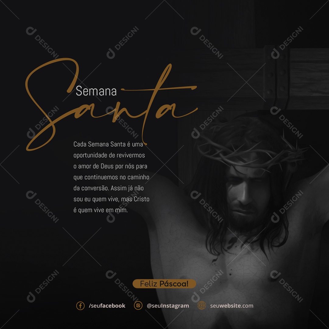 Feliz Semana Santa Social Media PSD Editável