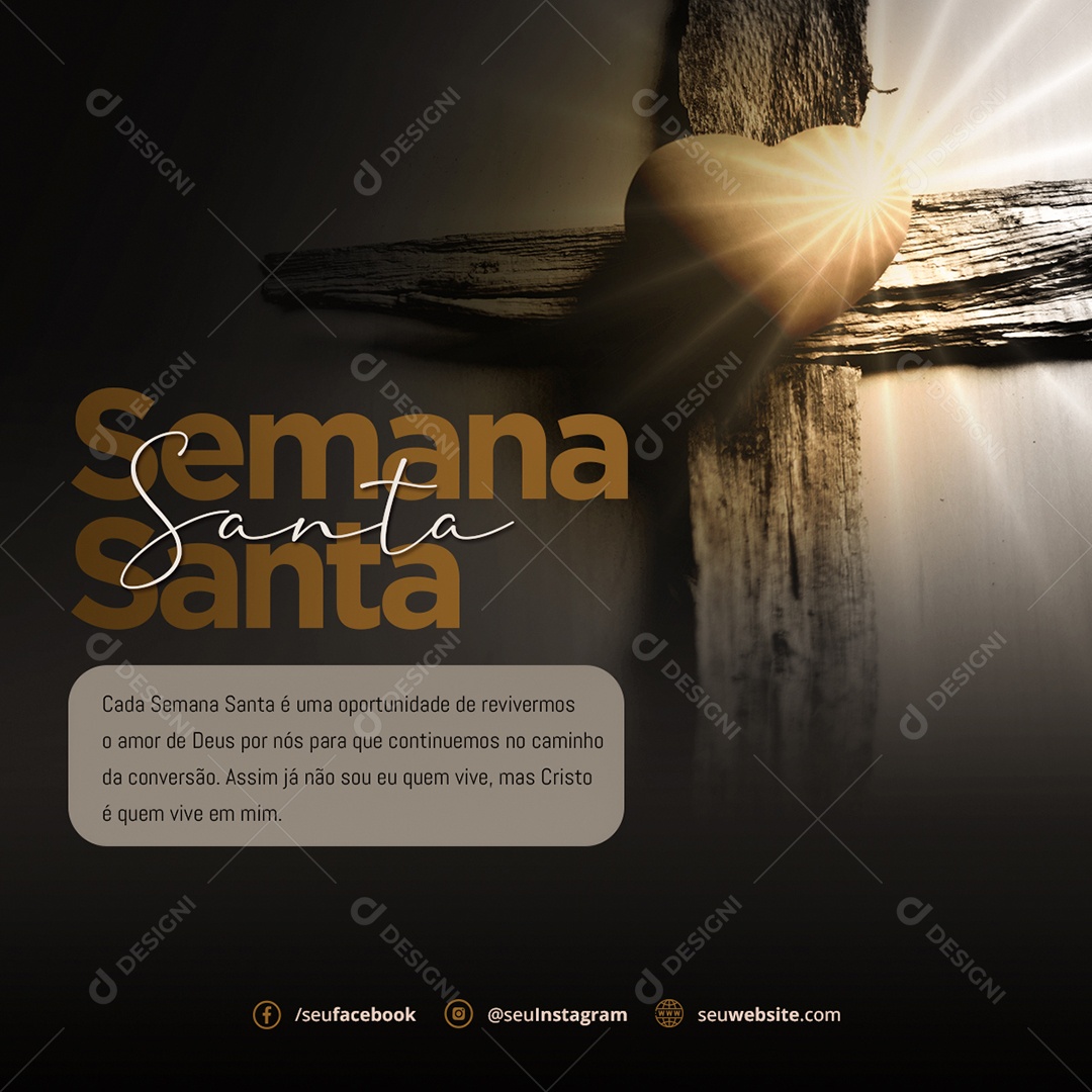 Feliz Semana Santa Social Media PSD Editável