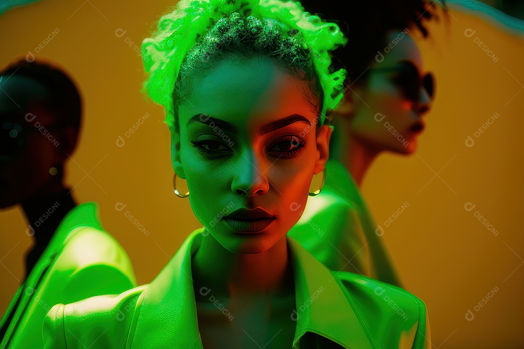 Imagem de mulher jovem realista.