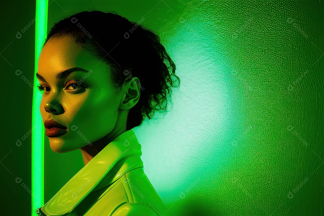 Imagem de mulher jovem realista.