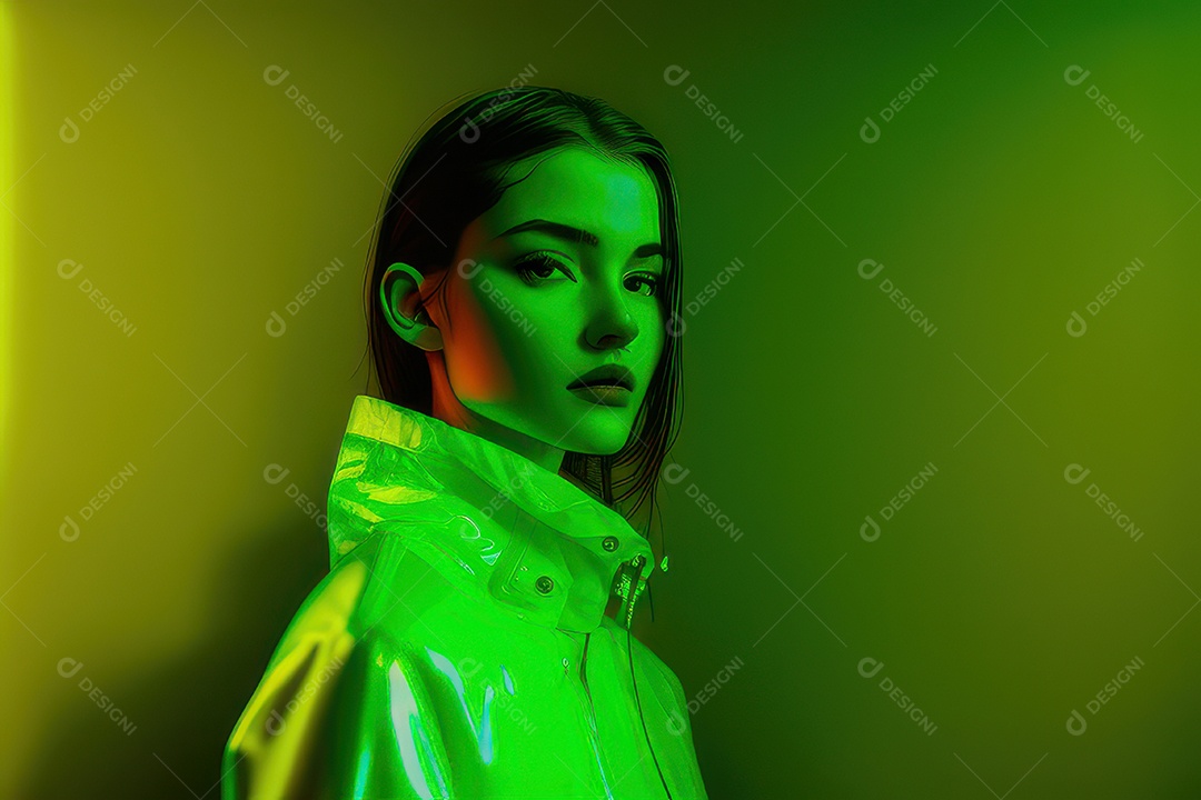 Imagem de mulher jovem realista.