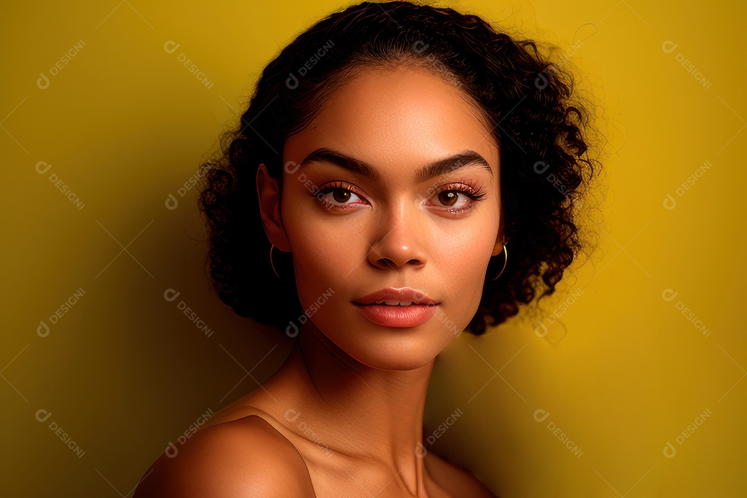 Imagem de mulher jovem realista.