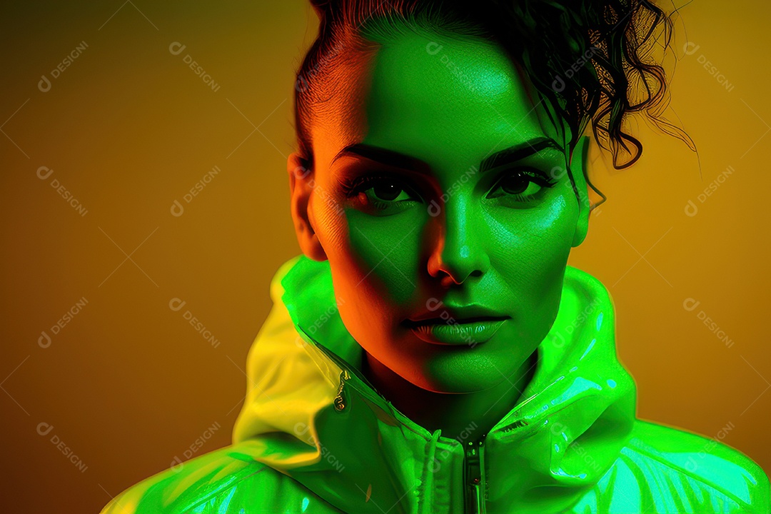 Imagem de mulher jovem realista.