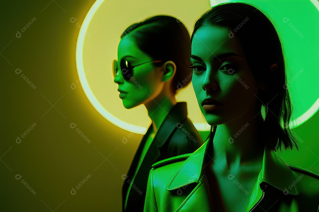 Imagem de mulher jovem realista.