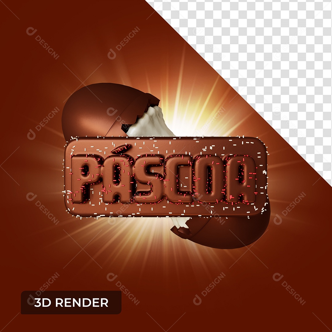 Selo 3D Para Composição Páscoa PSD