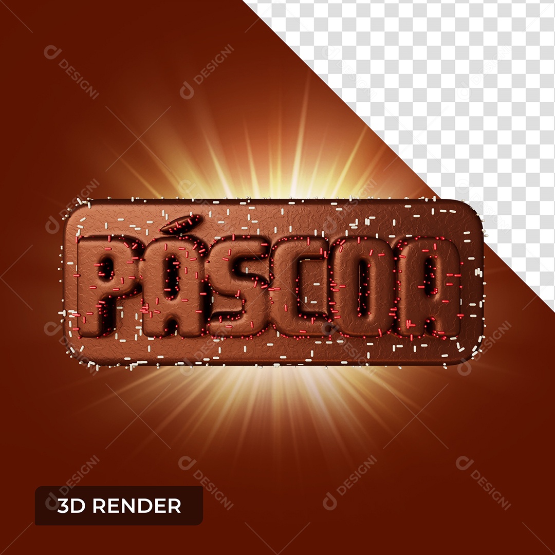 Selo 3D Para Composição Páscoa PSD
