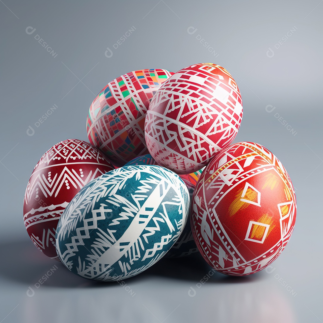 Dia de Páscoa muitos ovos coloridos