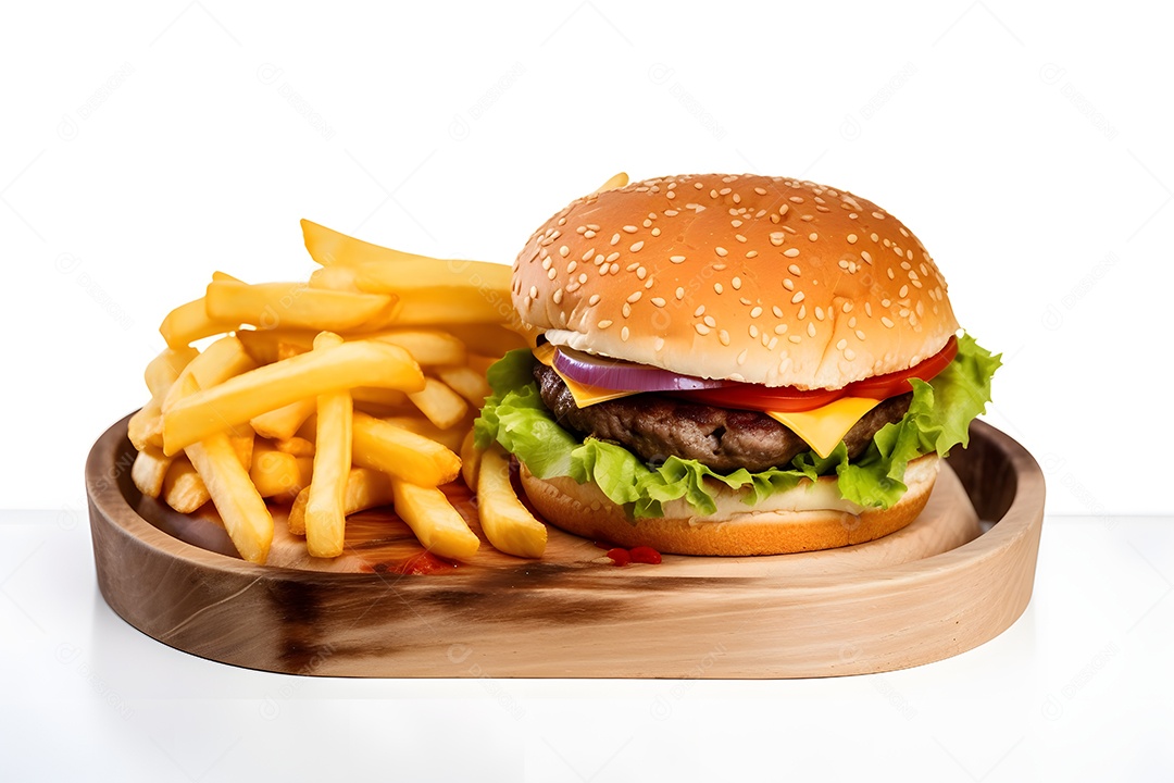 Saboroso hambúrguer caseiro na mesa de madeira rústica