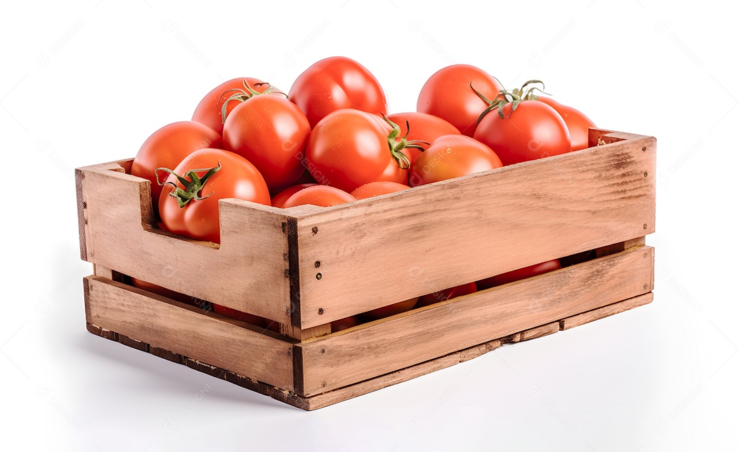 Tomate verduras sobre fundo branco