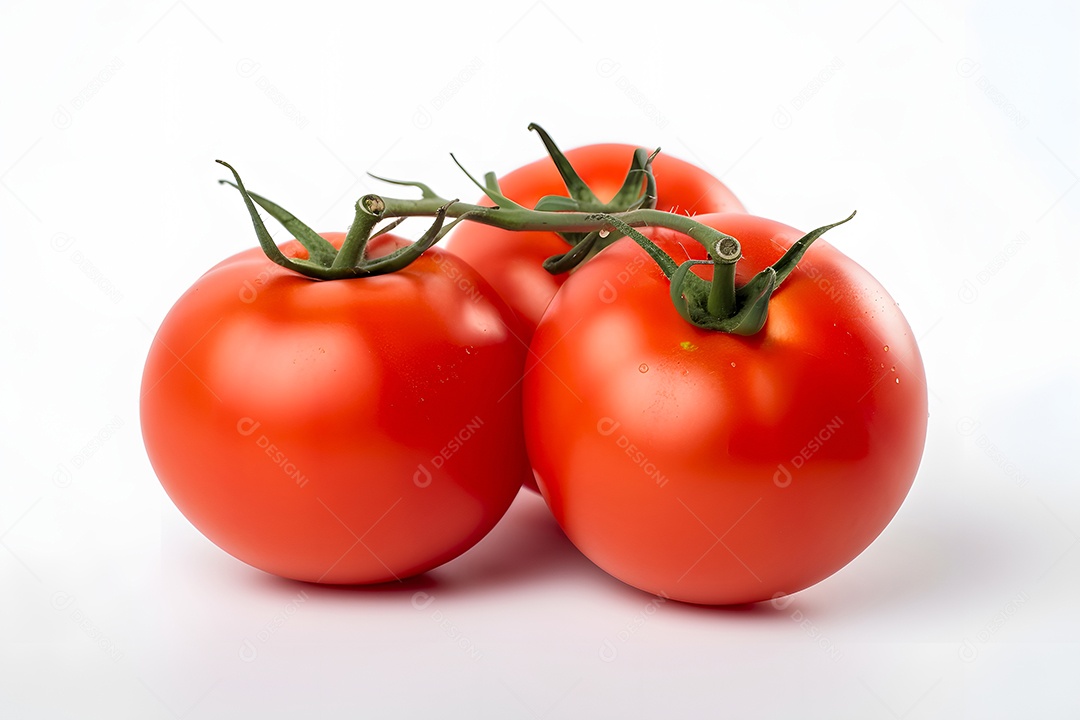 Tomate verduras sobre fundo branco