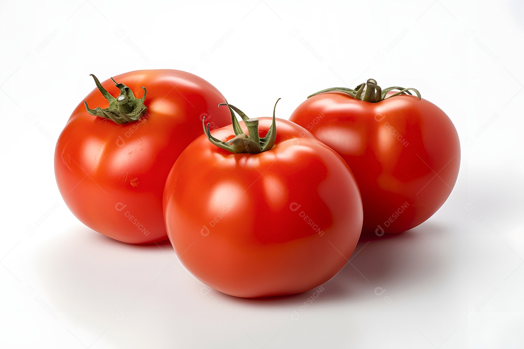 Tomate verduras sobre fundo branco