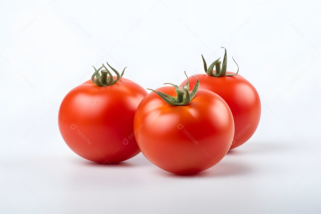 Tomate verduras sobre fundo branco