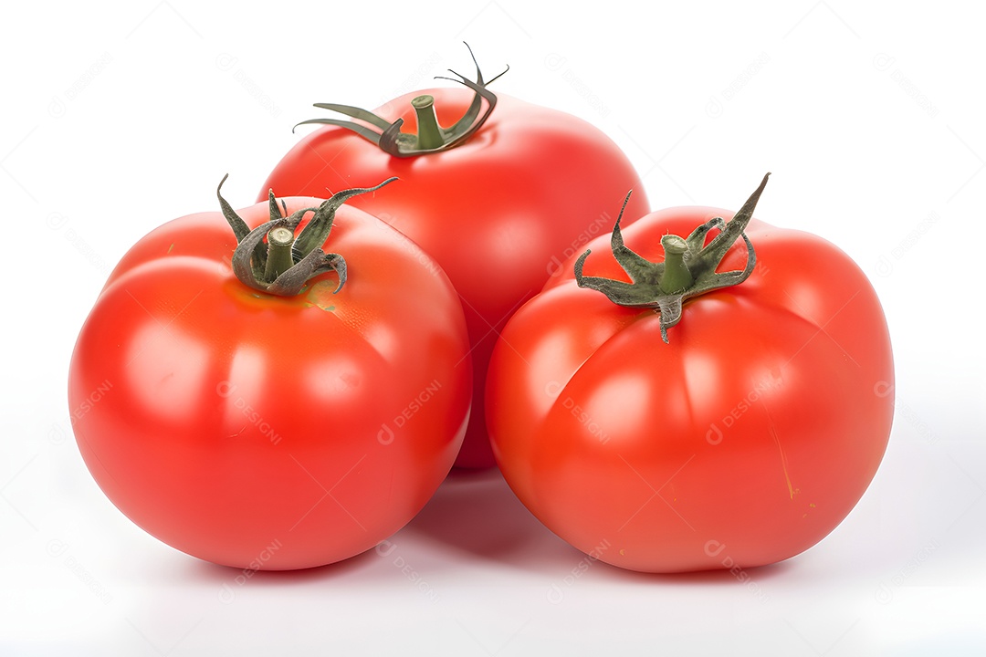 Tomate verduras sobre fundo branco