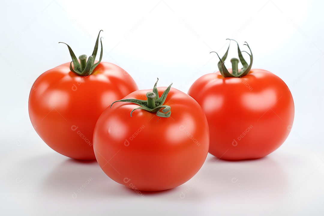 Tomate verduras sobre fundo branco