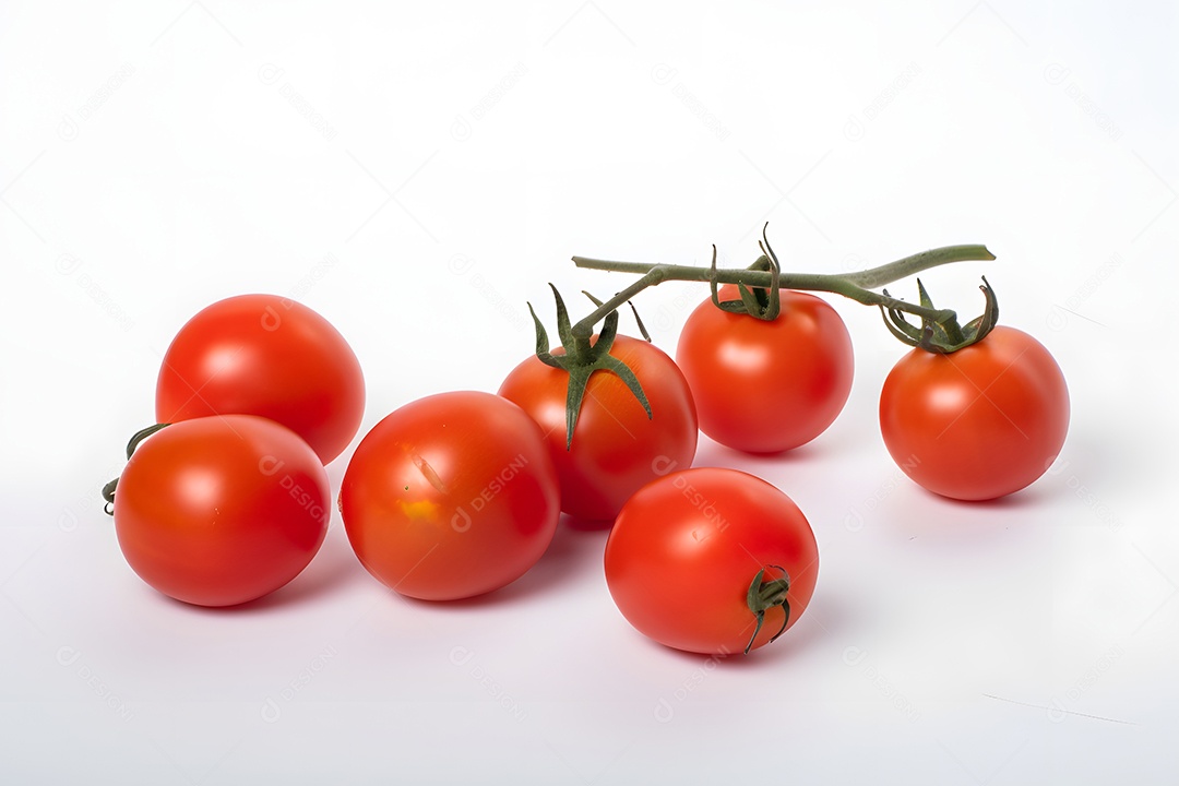 Tomate verduras sobre fundo branco