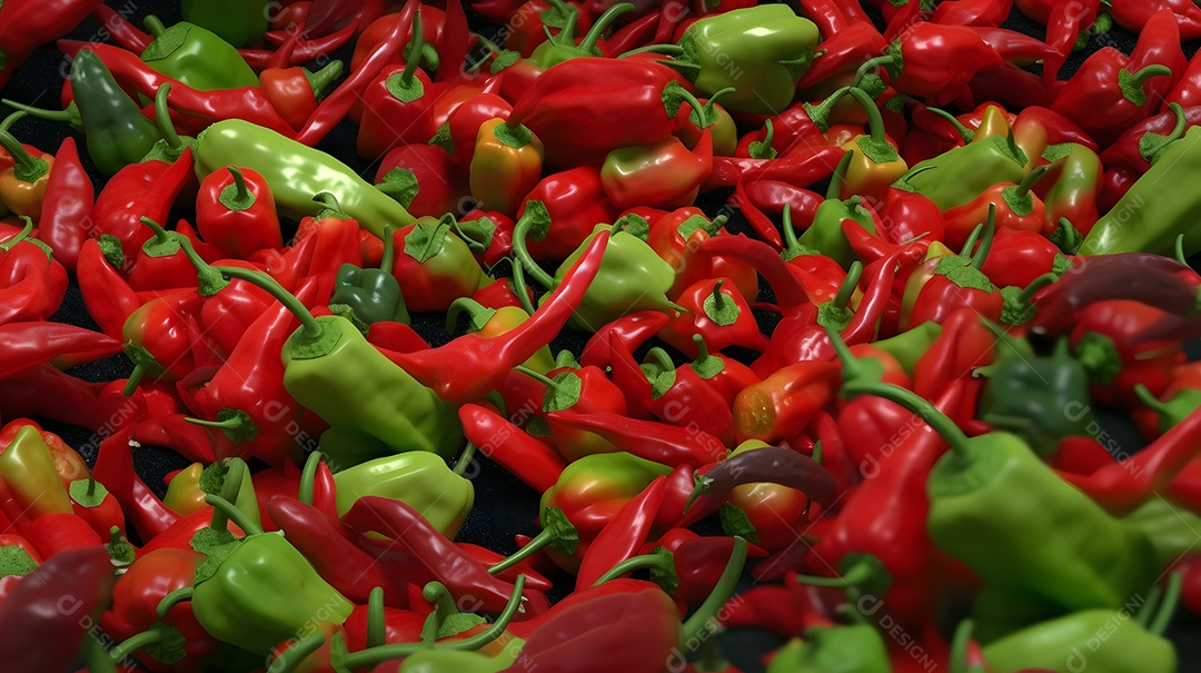 Pimentas sobre fundo isolado