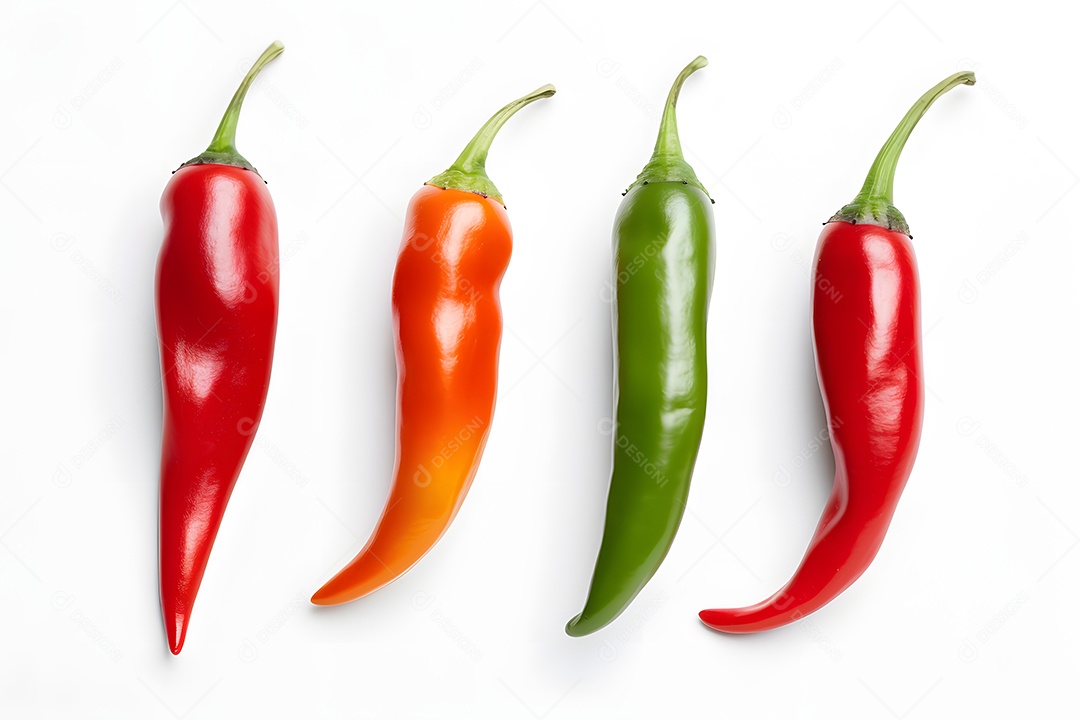 Pimentas sobre fundo isolado