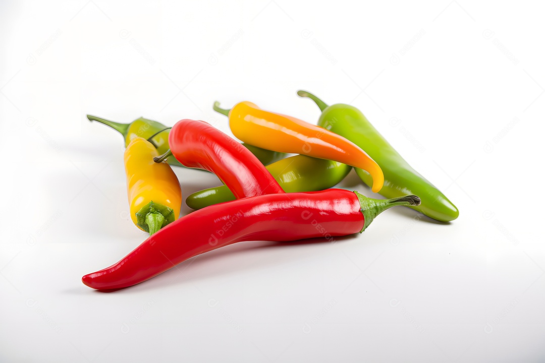 Pimentas sobre fundo isolado