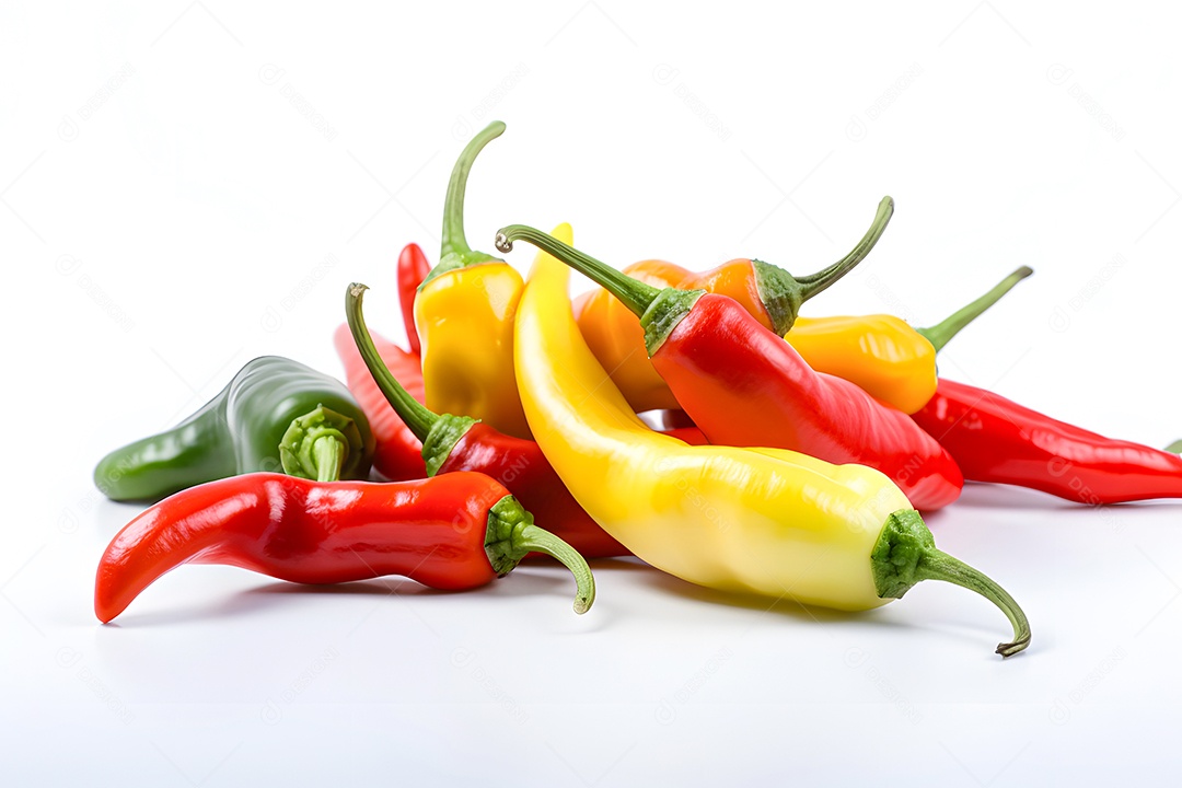 Pimentas sobre fundo isolado