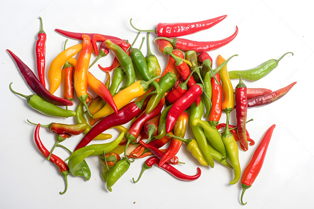 Pimentas sobre fundo isolado