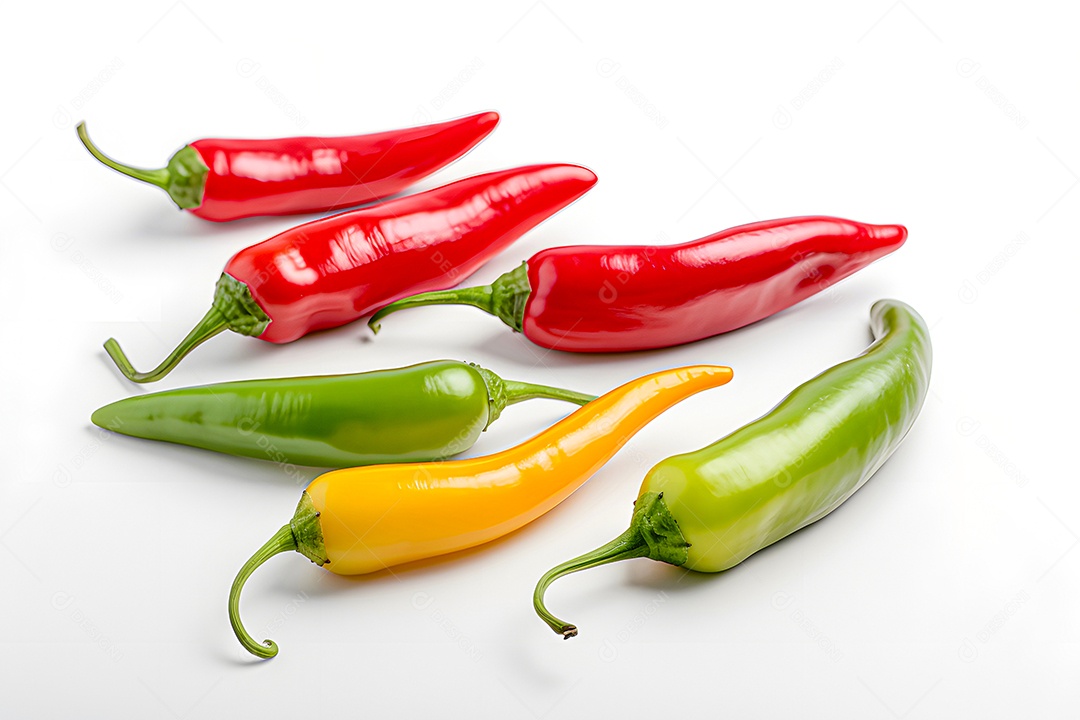 Pimentas sobre fundo isolado