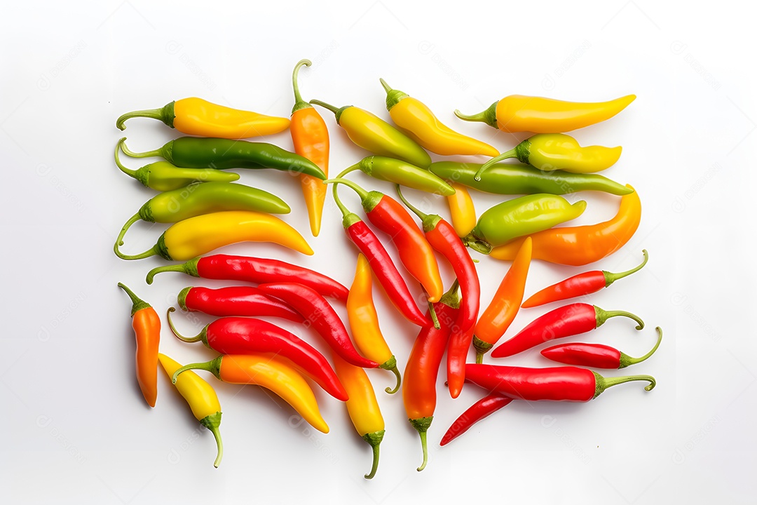 Pimentas sobre fundo isolado