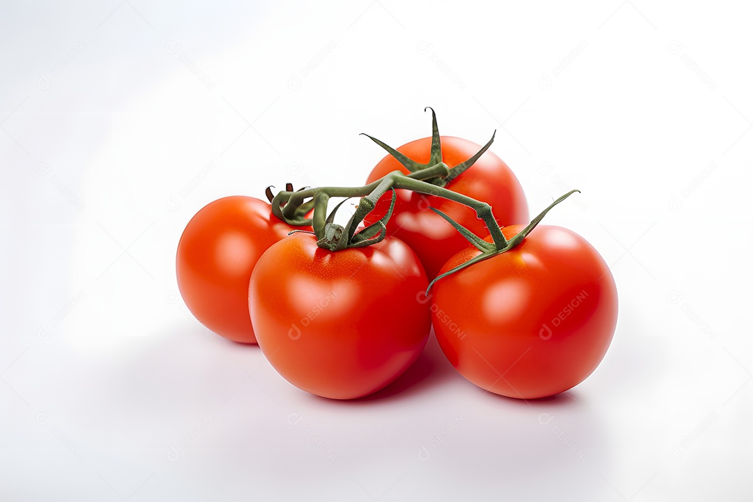Tomate verdura sobre fundo branco