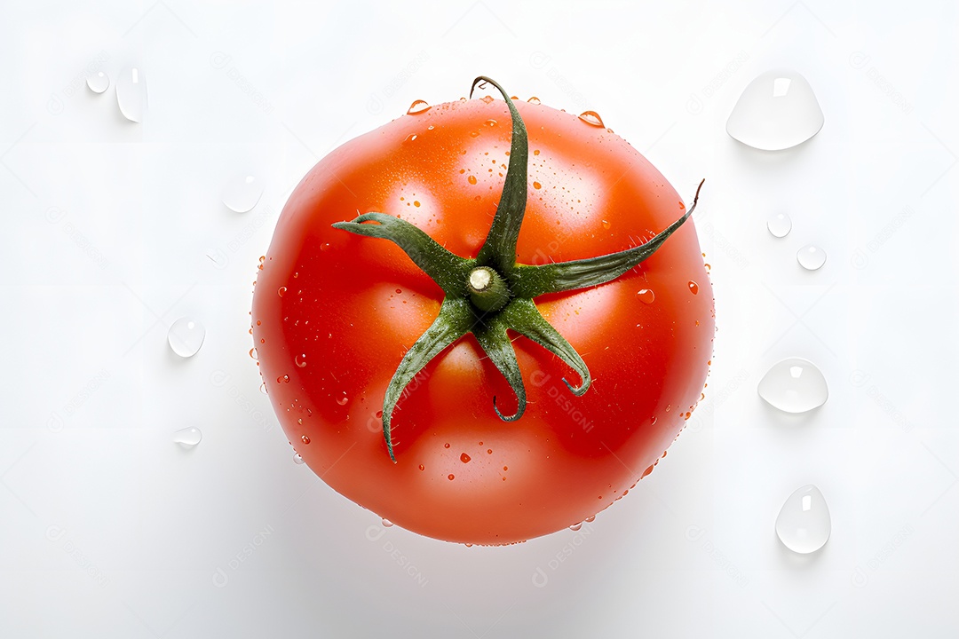 Tomate verdura sobre fundo branco