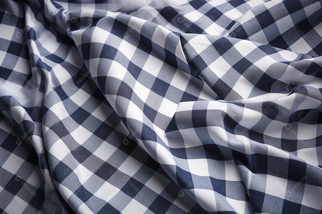 Tecido xadrez sobre fundo isolado