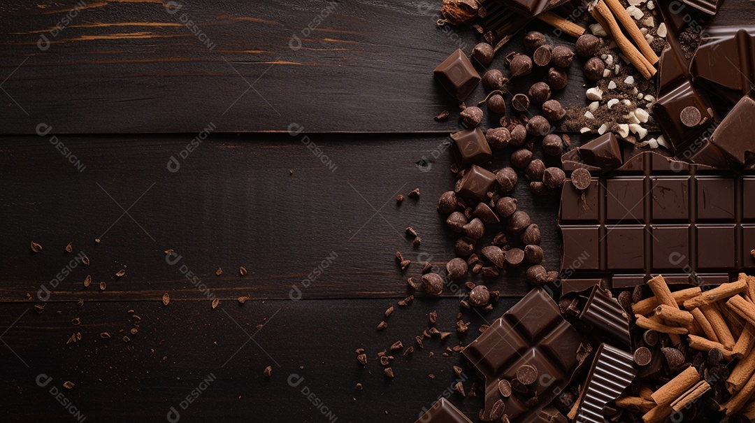 Barra de chocolate sobre fundo isolado