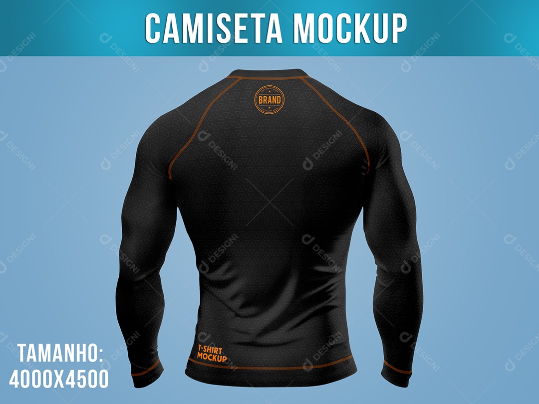 Camiseta Fitness Mockup Compressão Vista Trás PSD