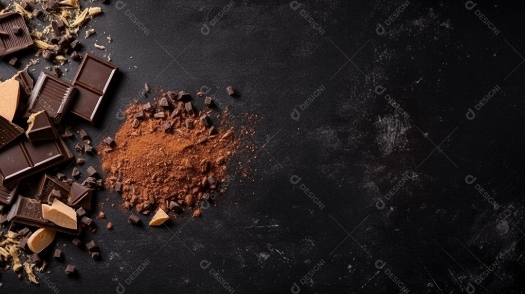 Barra de chocolate sobre fundo isolado