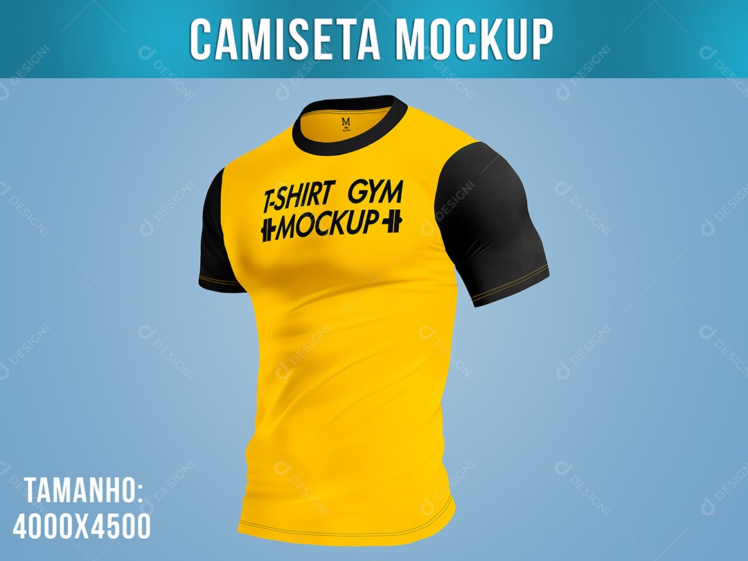 Camiseta Mockup Homem Manga Curta PSD