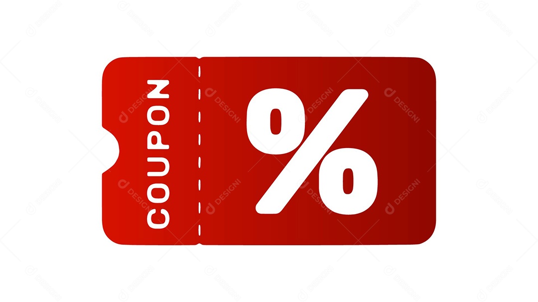 Cupom de Desconto Vetor Vermelho Promoção EPS